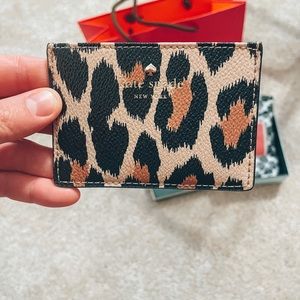 Kate spade Hyde Lane Leopard print cardholder